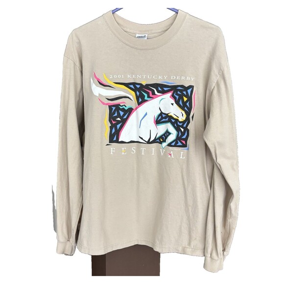 2001 Kentucky Derby Festival Women L Art Horse Rainbow Pegasus XL VNTG Y2K Race - Picture 1 of 4
